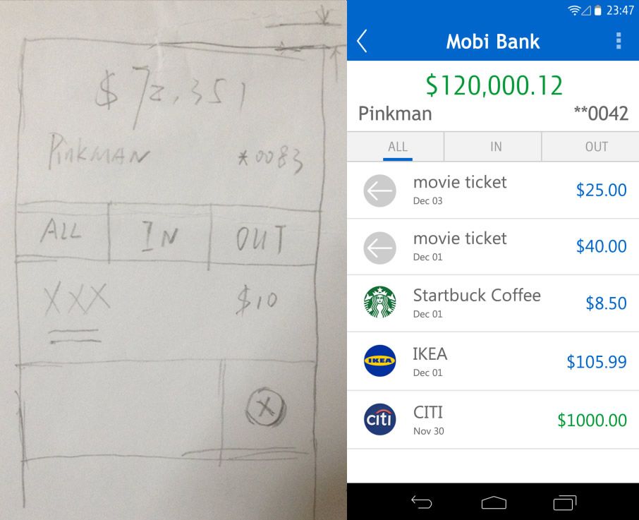 Mobi Bank APP (DA detail)